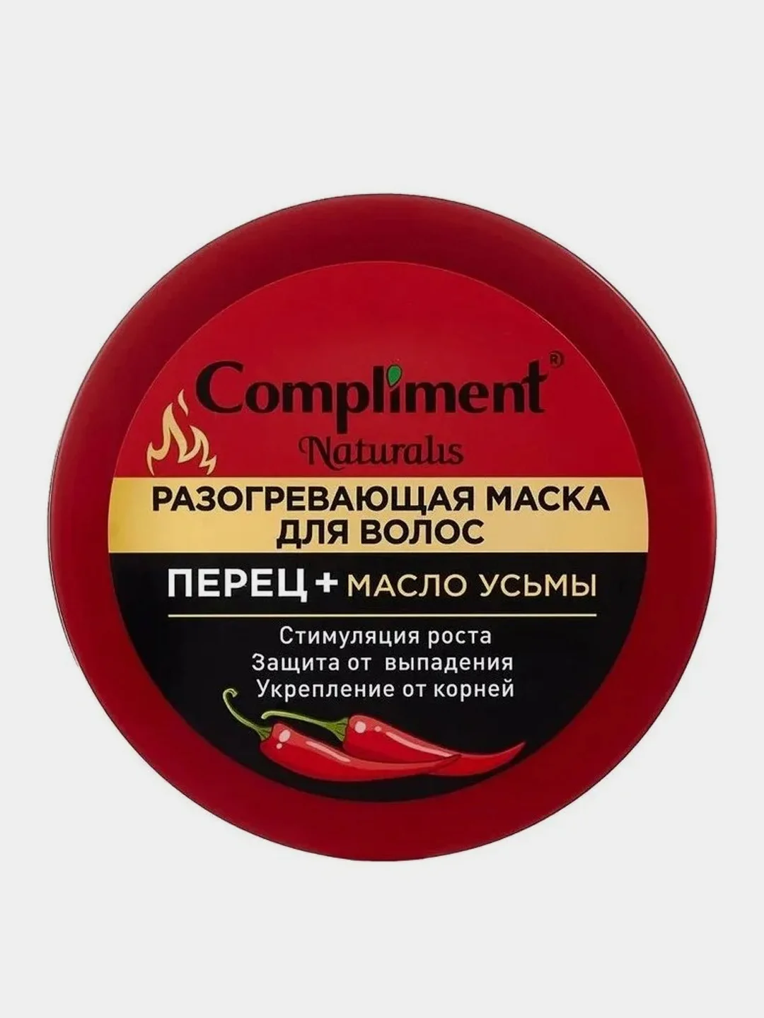 Compliment Naturalis разогревающая маска для роста волос ПЕРЕЦ+МАСЛО УСЬМЫ, 500мл