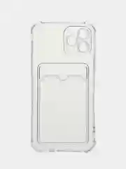 Чехол с карманом для карт iPhone 11/XR/12/13/XS/6s/7/8/SE/Pro/Max/Plus/mini, силиконовый