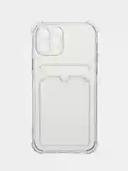Чехол с карманом для карт iPhone 11/XR/12/13/XS/6s/7/8/SE/Pro/Max/Plus/mini, силиконовый