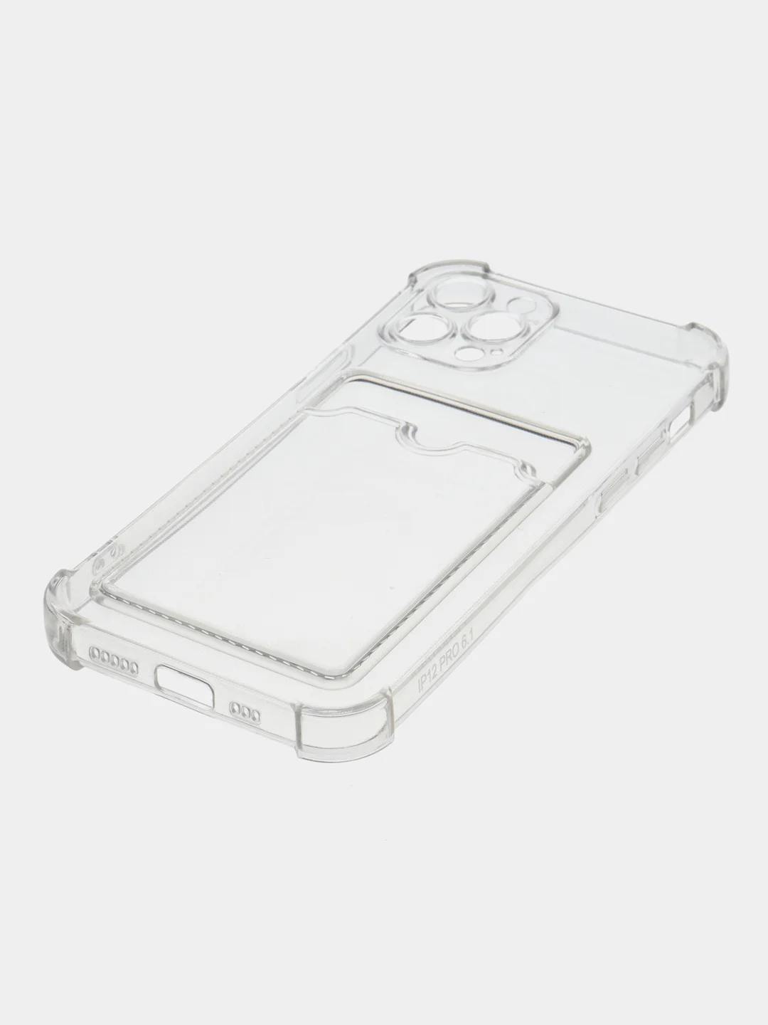 Чехол с карманом для карт iPhone 11/XR/12/13/XS/6s/7/8/SE/Pro/Max/Plus/mini, силиконовый