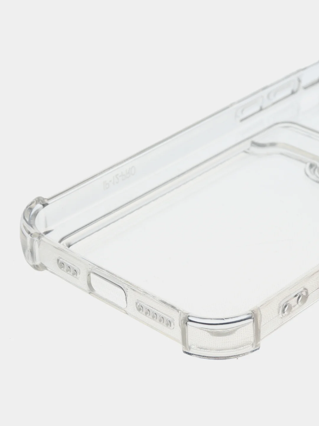 Голубой чехол для iPhone 11/12/13/14/Pro/Max/XR/7/8 прозрачный с отделом-карманом отсеком для карт