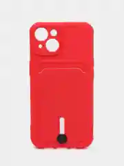 Чехол с карманом для iPhone, защитой камеры, однотонный, силиконовый