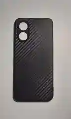 Черный чехол карбон с защитой камеры на OPPO A18 / OPPO A38 / OPPO A17K / OPPO A17