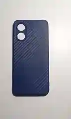 Светло-синий чехол карбон с защитой камеры на OPPO A18 / OPPO A38 / OPPO A17K / OPPO A17