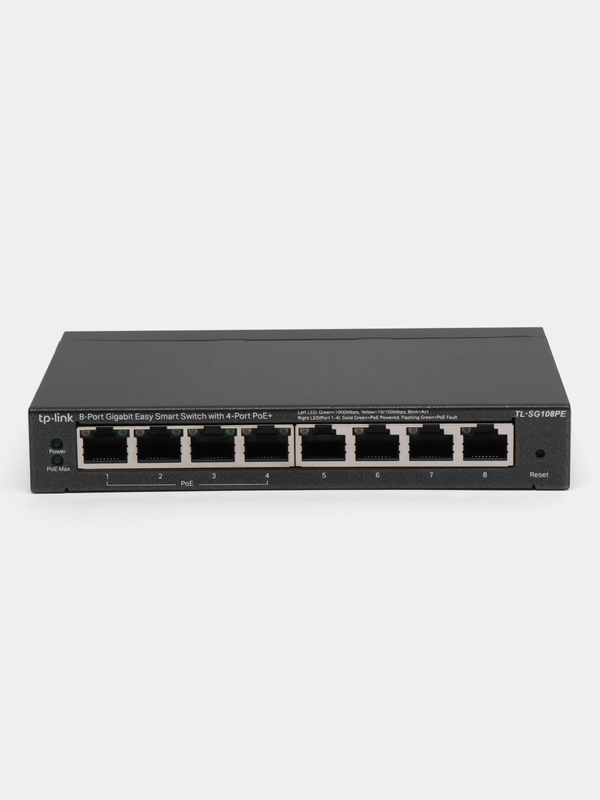 TP-Link TL-SG108PE - Easy Smart гигабитный 8-портовый коммутатор с 4 портами PoE+