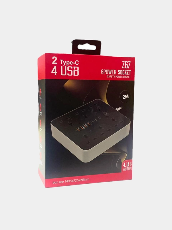 Фильтр удлинитель с USB и Type C разъемами, сетевой