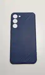 Синий чехол SAMSUNG S23 PLUS карбон с защитой камеры