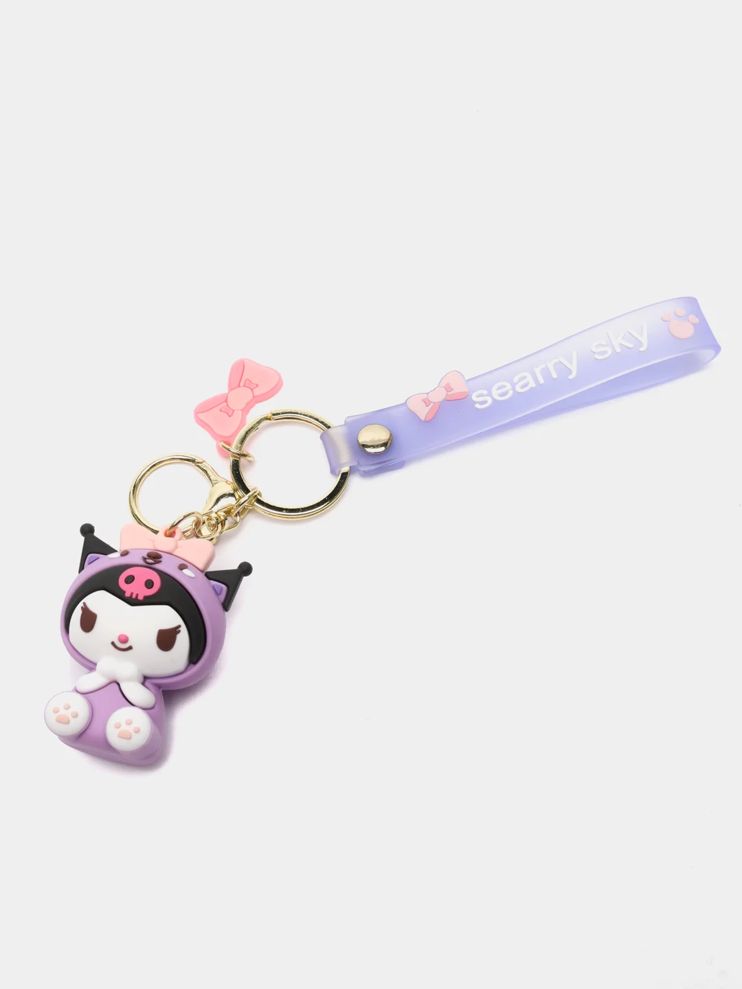 Бежевый брелок My Melody, Kuromi, Sinnamoroll, Hello Kitty