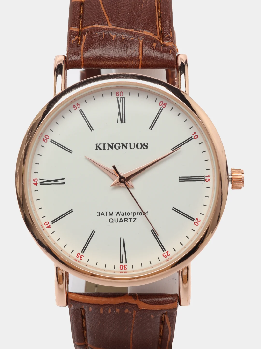 Коричневый мужские наручные часы KINGNUOS K-030, в подарочной упаковке