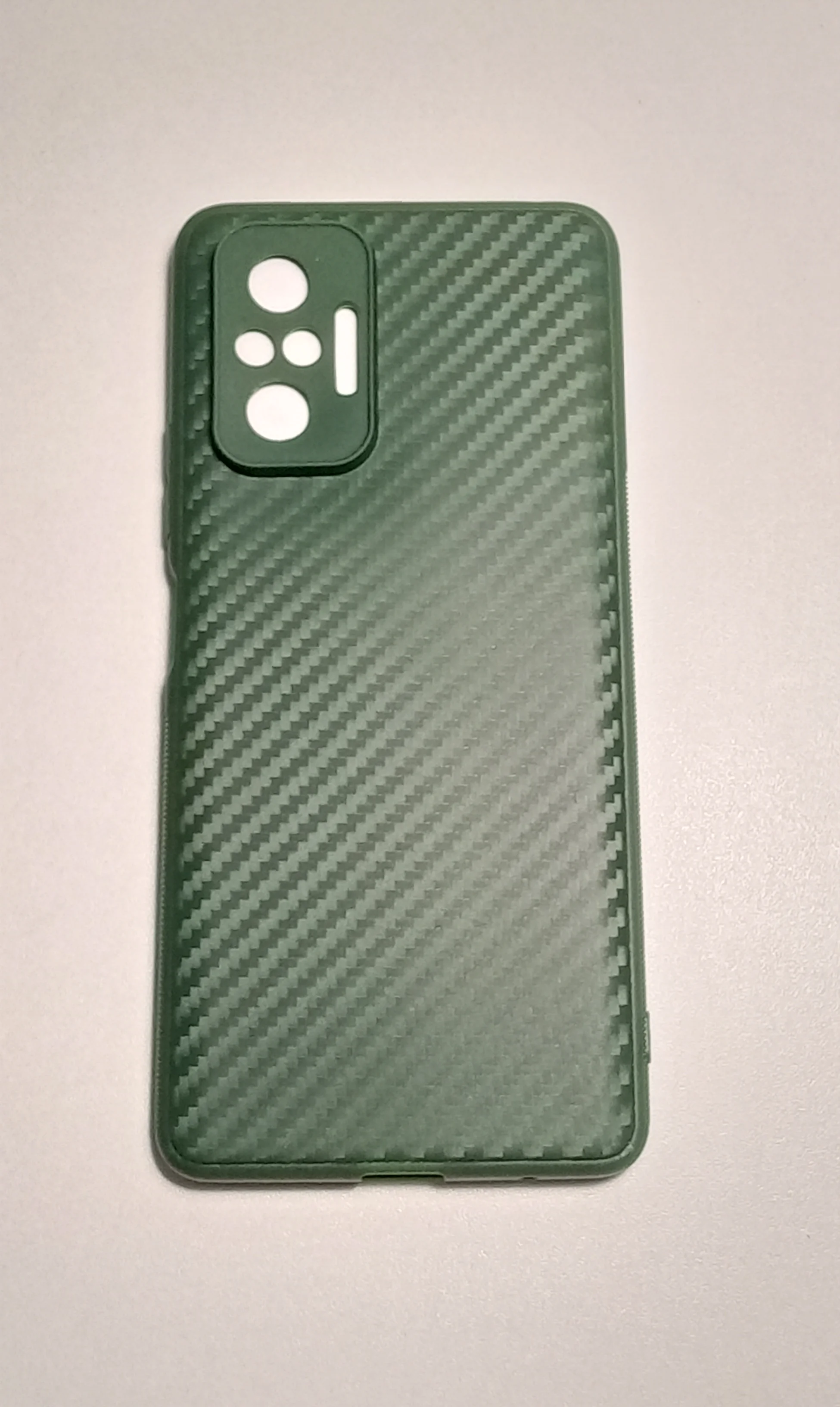 Лесной зеленый чехол  XIAOMI REDMI NOTE 10 PRO карбон с защитой камерой