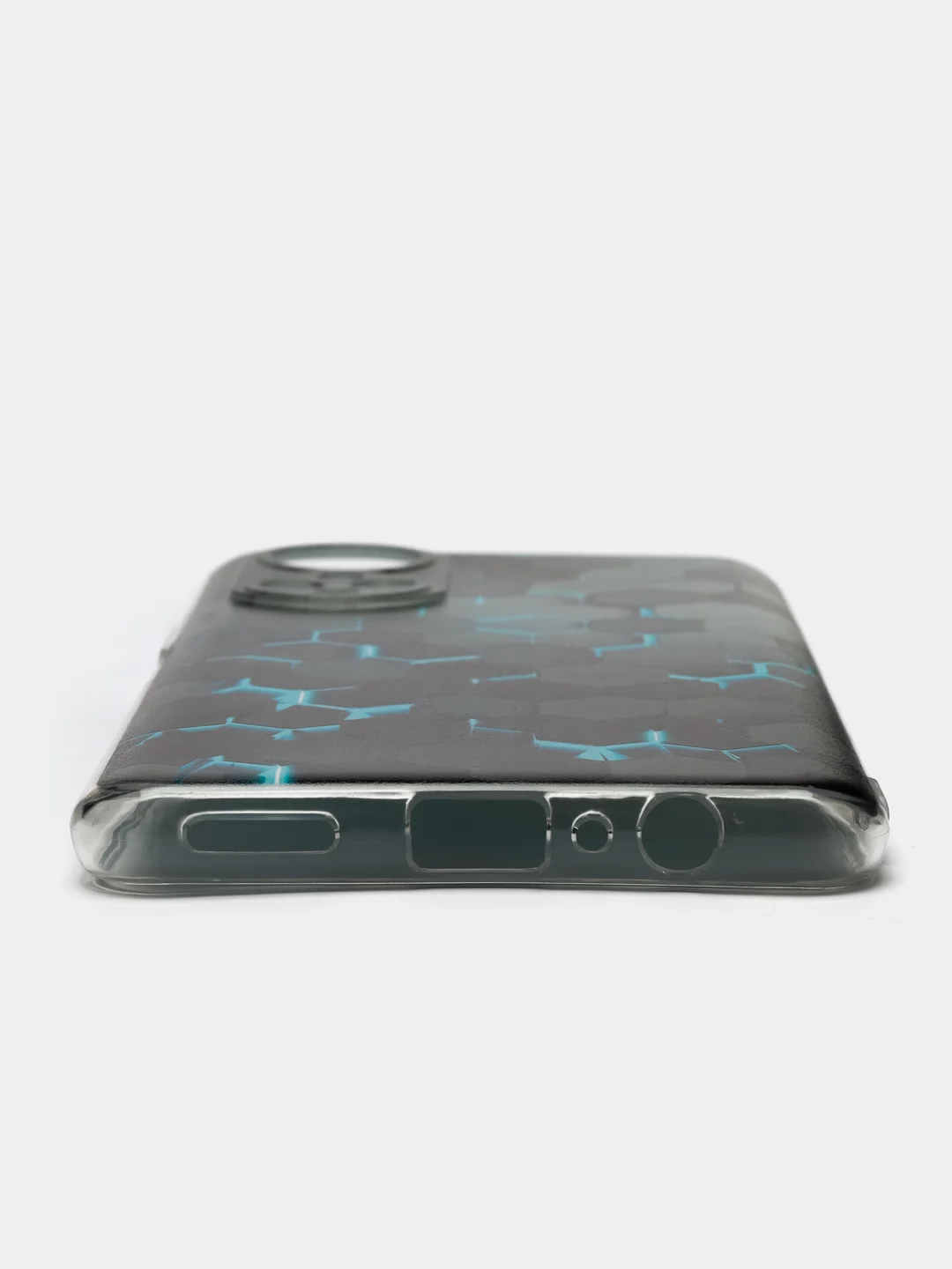 Бирюзовый силиконовый чехол на Honor X7 2022 / Хонор Х7 2022 прозрачный, с рисунком, защита камеры