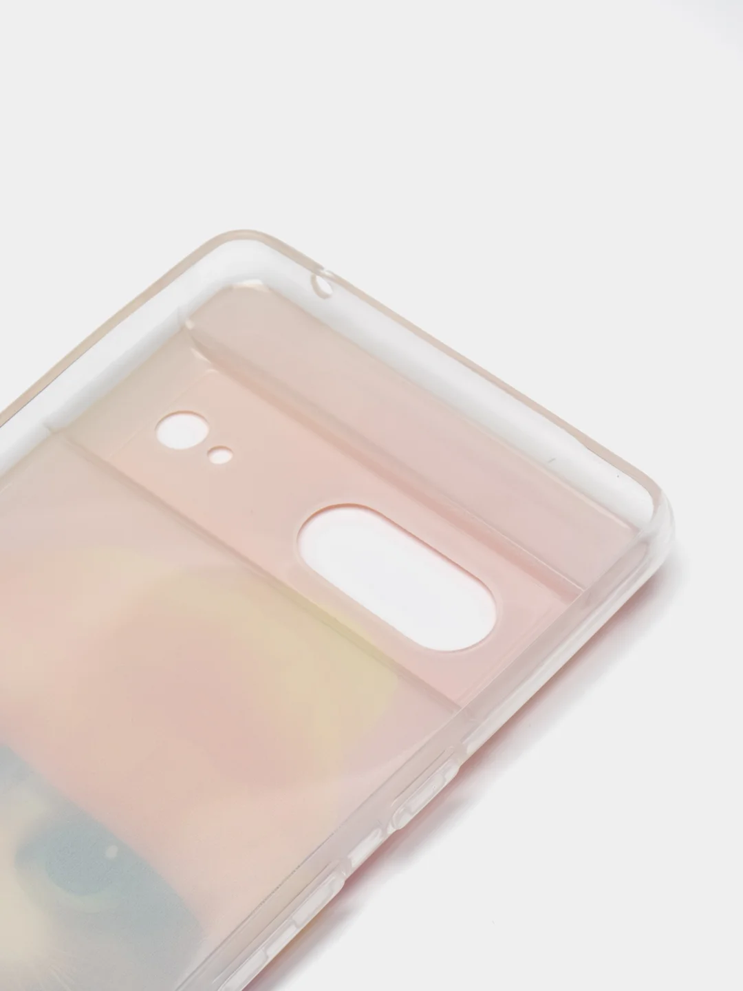 Желтый силиконовый чехол на Google Pixel 7 / Гугл Пиксель 7 прозрачный, с рисунком, защита камеры