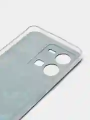 Бирюзовый силиконовый чехол на Vivo Y35 / Виво Y35 прозрачный, с рисунком, защита камеры
