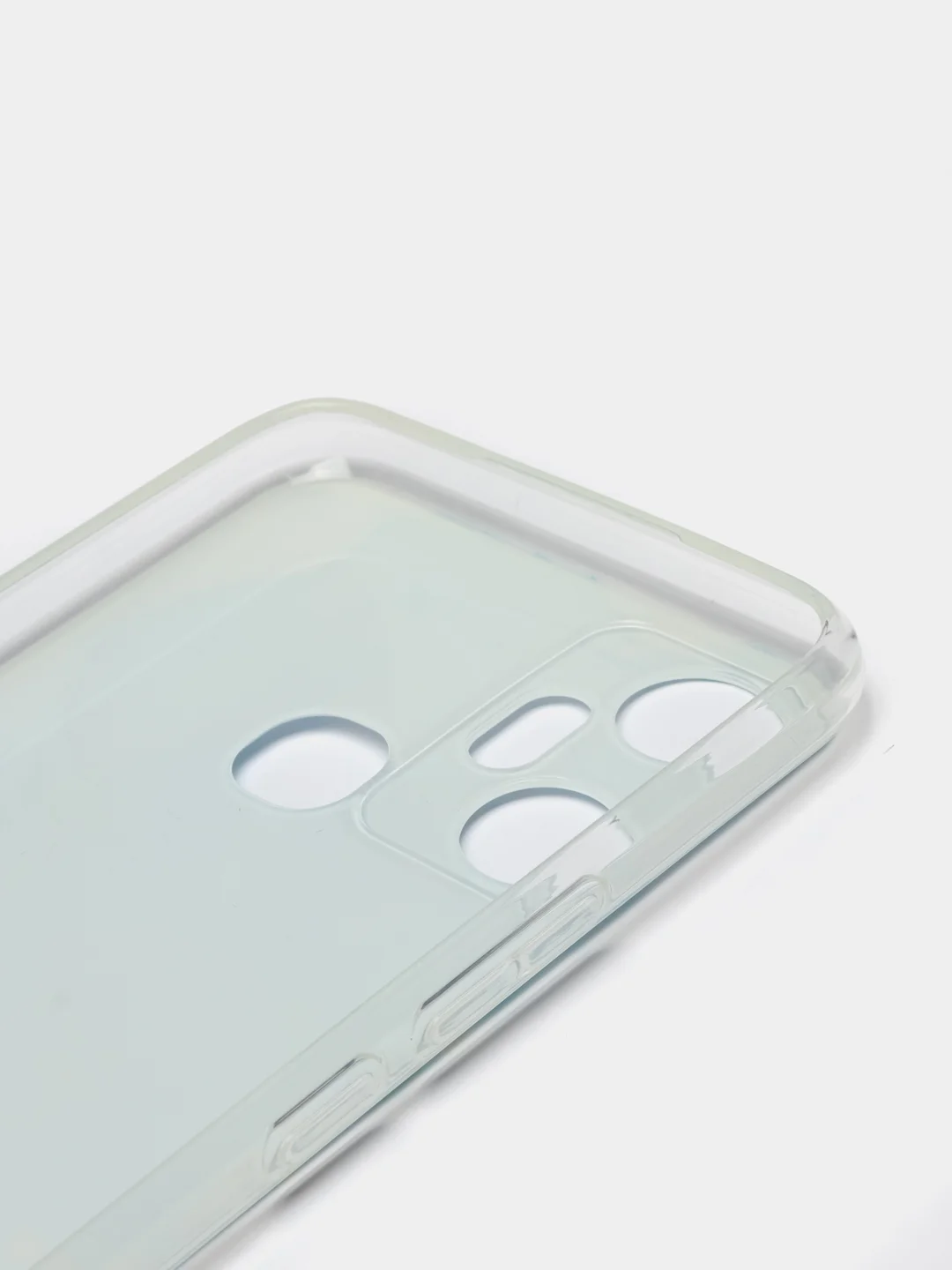 Светло-синий чехол на Infinix Smart 6 Plus / Инфиникс Смарт 6 Плюс с рисунком, защита камеры