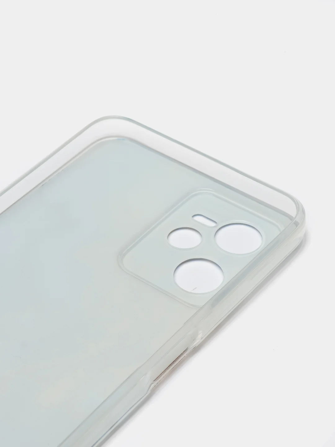Голубой силиконовый чехол на Realme C35 / Реалми С35 прозрачный, с рисунком, защита камеры