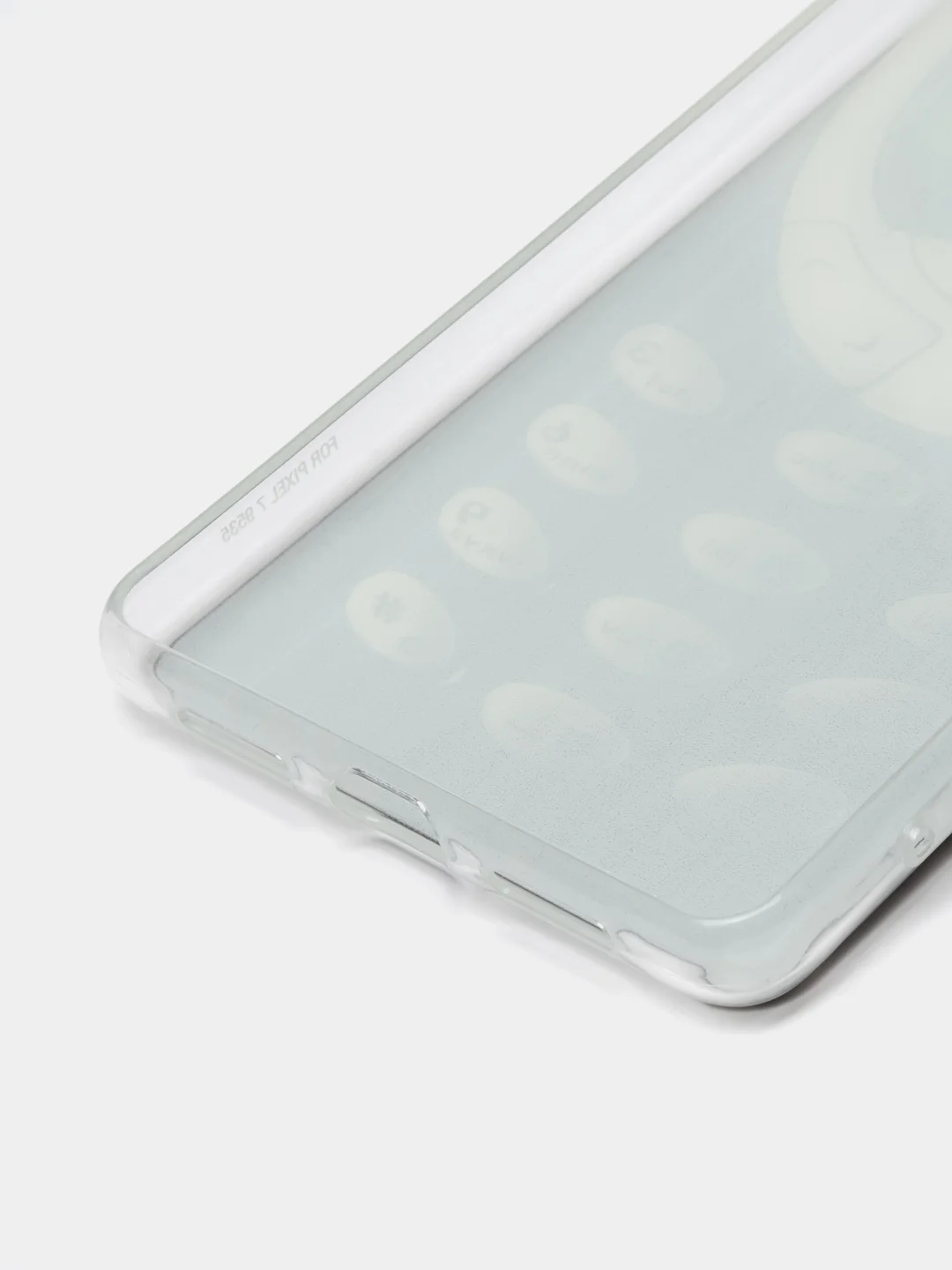 Угольный силиконовый чехол на Google Pixel 7 / Гугл Пиксель 7 прозрачный, с рисунком, защита камеры
