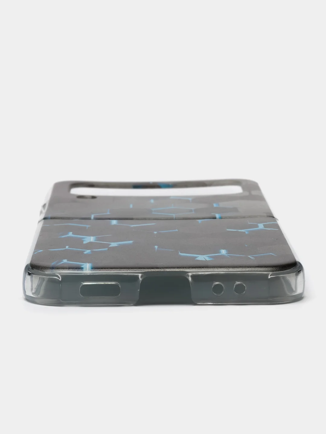 Бирюзовый силиконовый чехол на Samsung Galaxy Z Flip 4 / Самсунг Z Flip 4 с рисунком, защита камеры