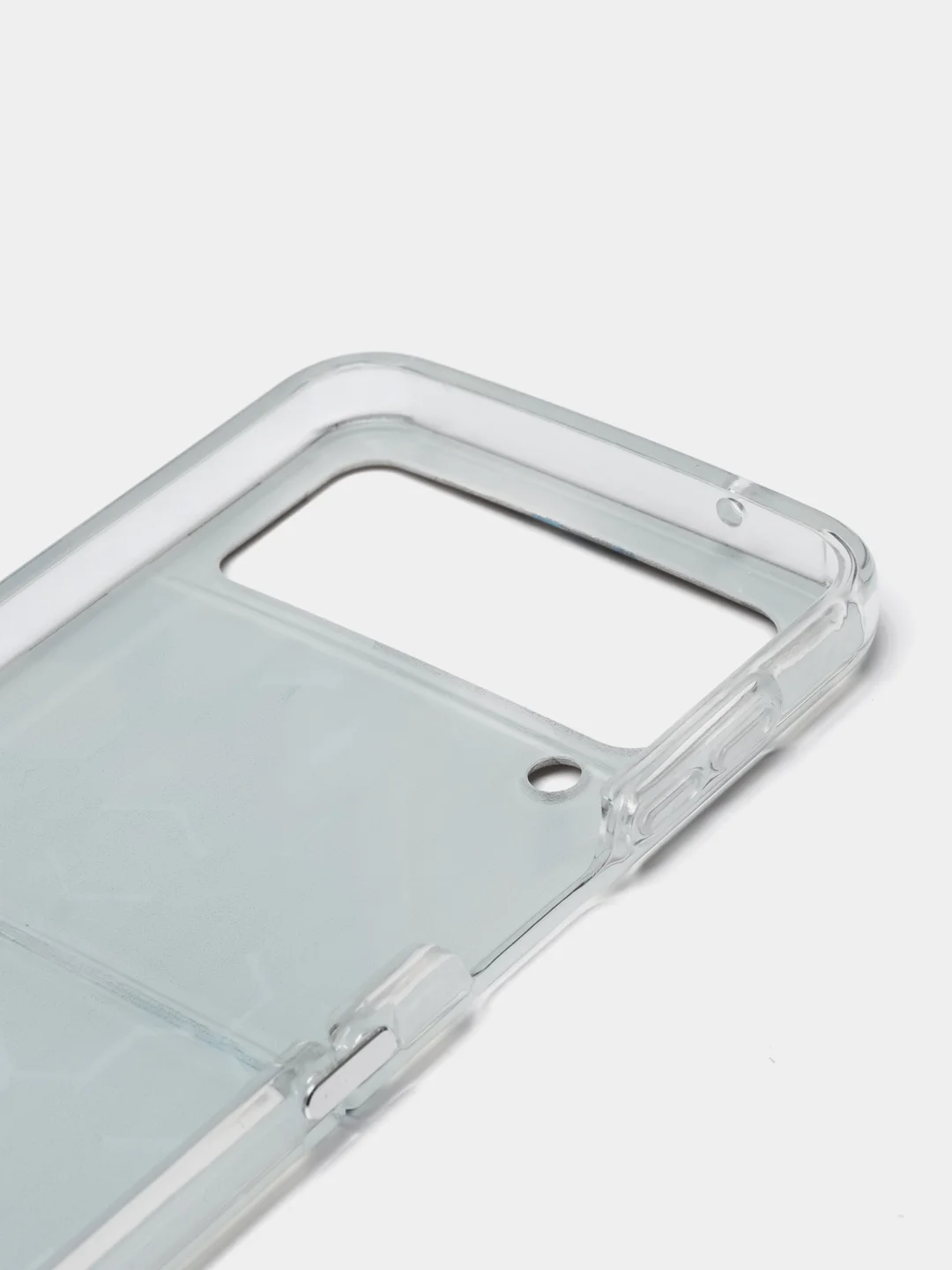 Бирюзовый силиконовый чехол на Samsung Galaxy Z Flip 4 / Самсунг Z Flip 4 с рисунком, защита камеры