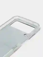 Бирюзовый силиконовый чехол на Samsung Galaxy Z Flip 4 / Самсунг Z Flip 4 с рисунком, защита камеры