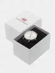 Серебряный мужские наручные часы Mini Focus MF0303G с календарём, в подарочной упаковке