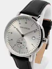 Серебряный мужские наручные часы Mini Focus MF0303G с календарём, в подарочной упаковке