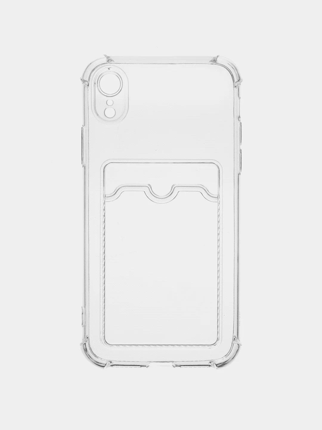 Прозрачный чехол для iPhone XR, 11, 12, 13, Pro, Pro Max, прозрачный силикон, с карманом для карт
