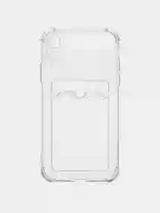 Прозрачный чехол для iPhone XR, 11, 12, 13, Pro, Pro Max, прозрачный силикон, с карманом для карт