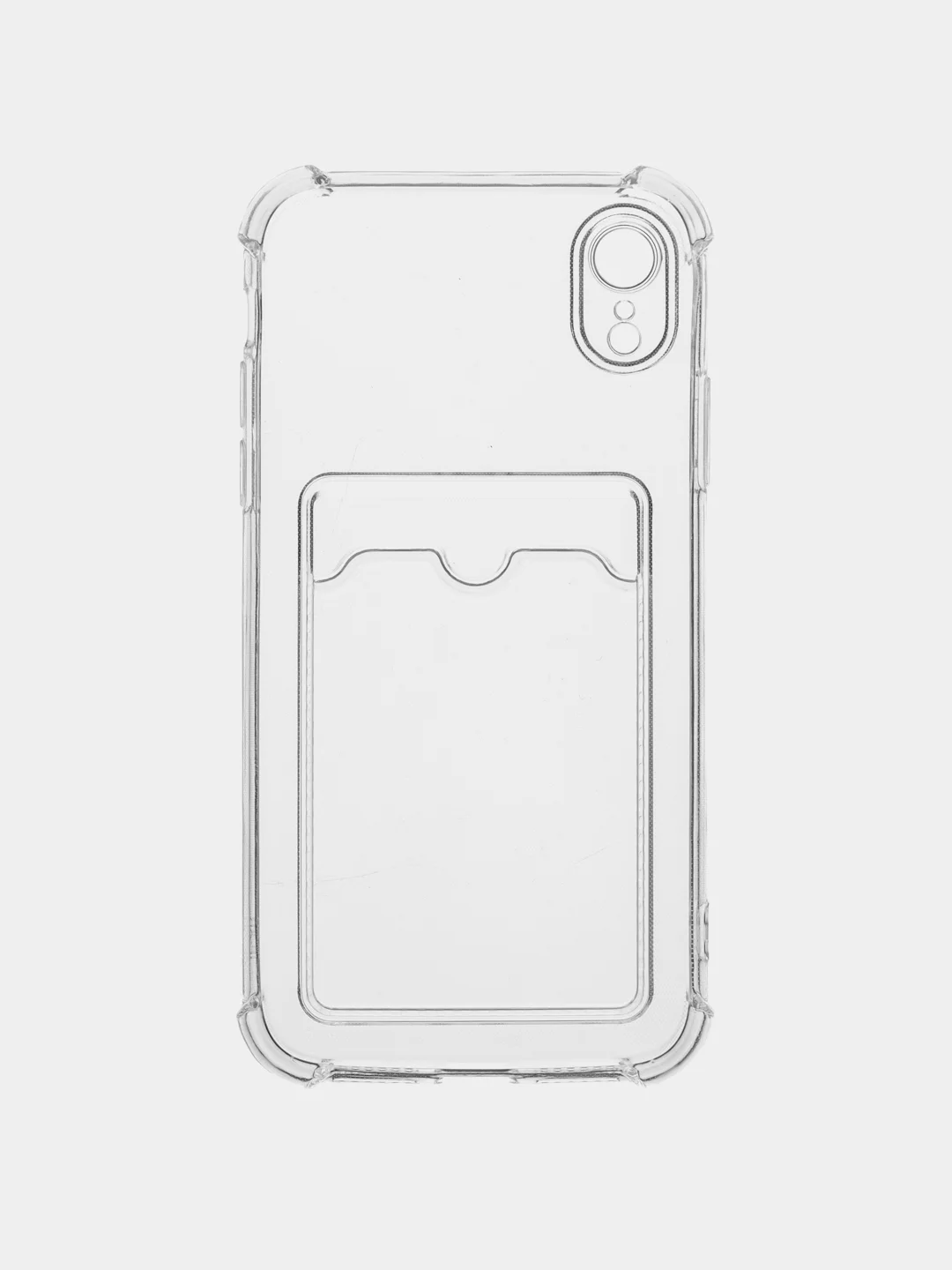 Прозрачный чехол для iPhone XR, 11, 12, 13, Pro, Pro Max, прозрачный силикон, с карманом для карт