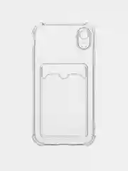 Прозрачный чехол для iPhone XR, 11, 12, 13, Pro, Pro Max, прозрачный силикон, с карманом для карт