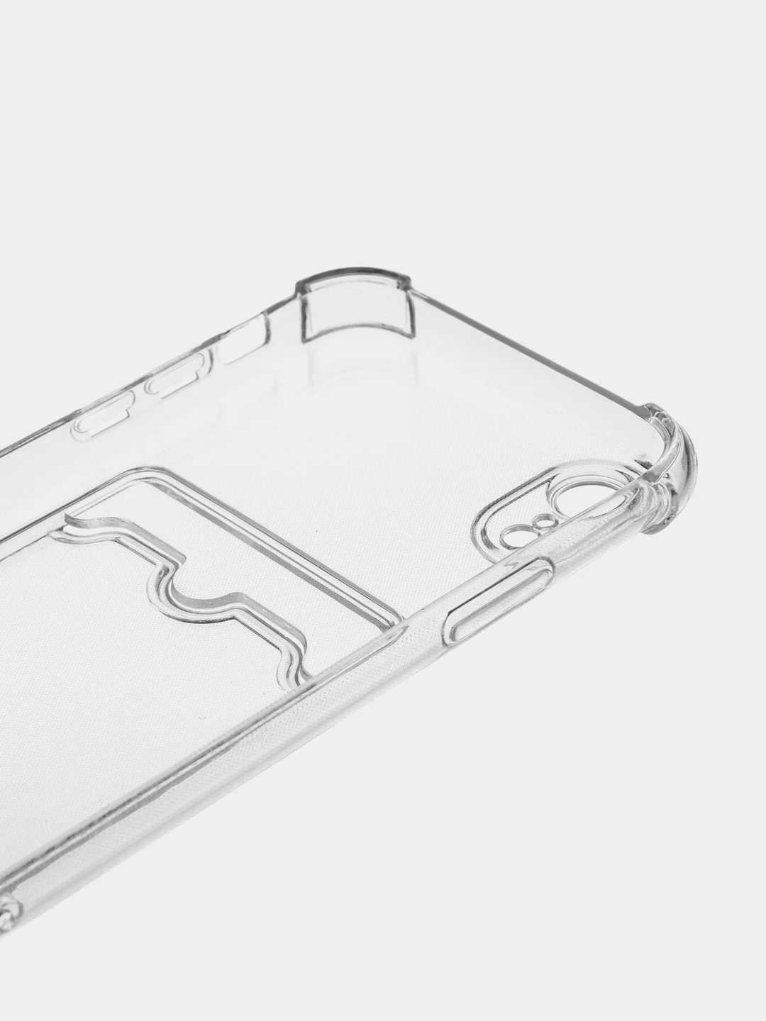 Прозрачный чехол для iPhone XR, 11, 12, 13, Pro, Pro Max, прозрачный силикон, с карманом для карт