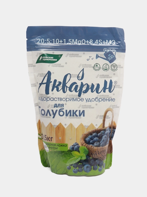 Акварин Для Голубики, состав : 20-5-10, магний 1.5%, сера 8.4%, 0,5 кг