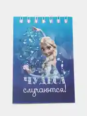 Голубой блокнот детский "Паук", "Эльза", "Тачки", "Гравити", А7, в клетку, на гребне, 32 листа