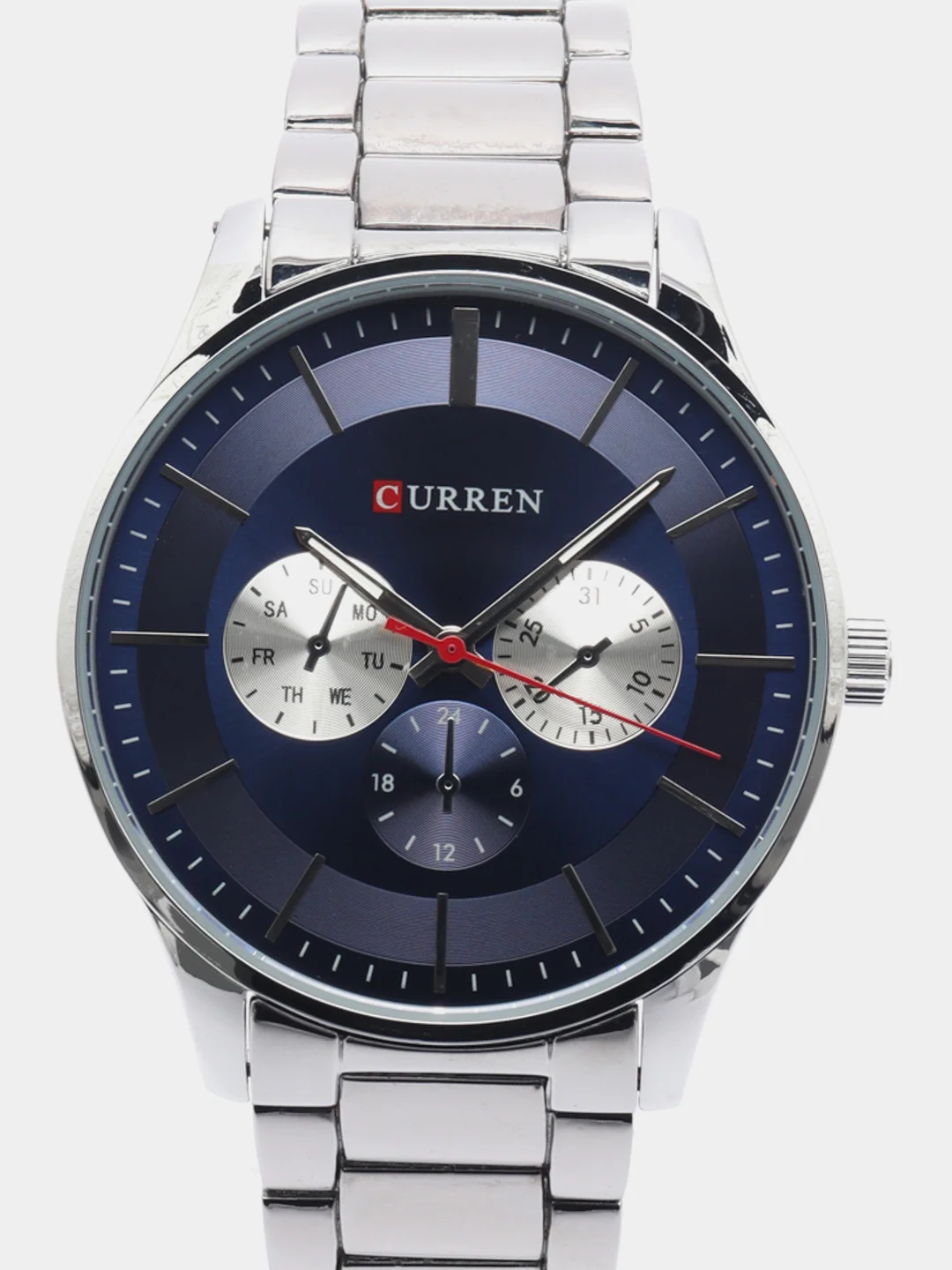 Серебряный мужские наручные часы Curren 8282 в подарочной упаковке