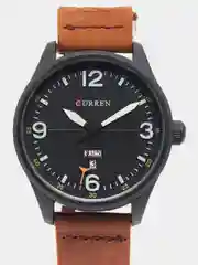 Коричневый мужские наручные часы Curren 8265 с календарём в подарочной упаковке