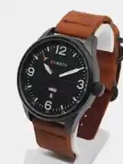 Коричневый мужские наручные часы Curren 8265 с календарём в подарочной упаковке