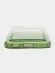 Зеленый силиконовый чехол с защитой камеры для Samsung S21FE, A03, A22S, A32 с карманом для карт