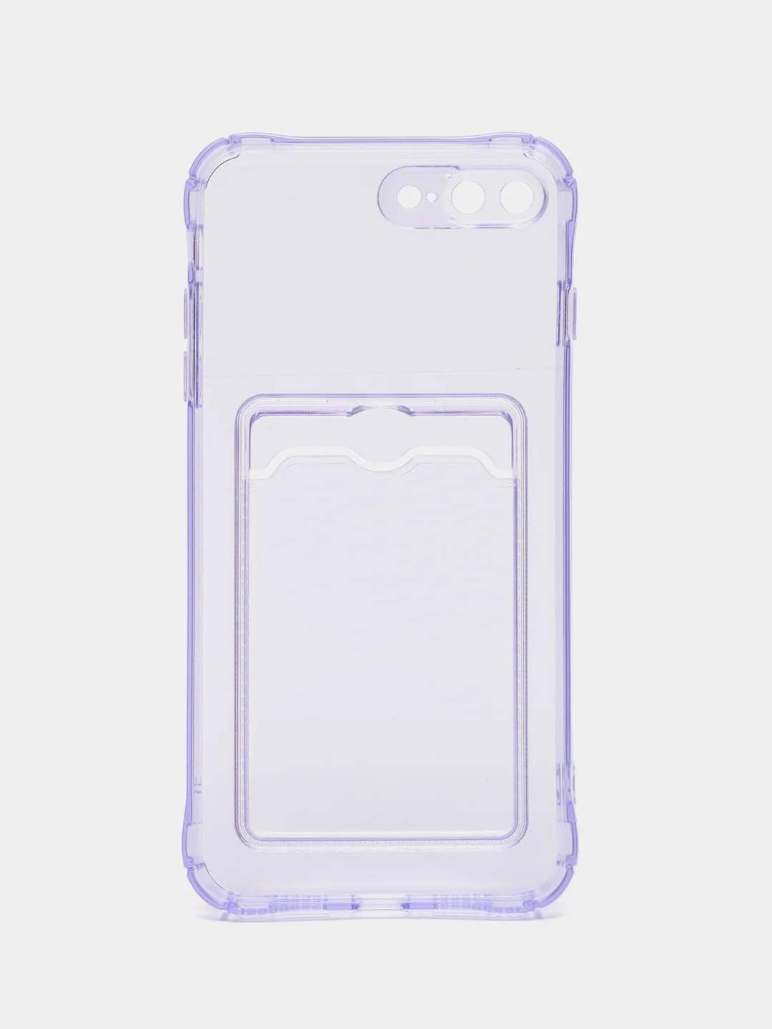 Лавандовый чехол для iPhone 7/8 Plus/XR/11/12/13/Pro/Pro Max, силиконовый, с карманом для карт