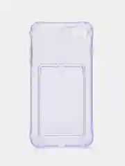 Лавандовый чехол для iPhone 7/8 Plus/XR/11/12/13/Pro/Pro Max, силиконовый, с карманом для карт