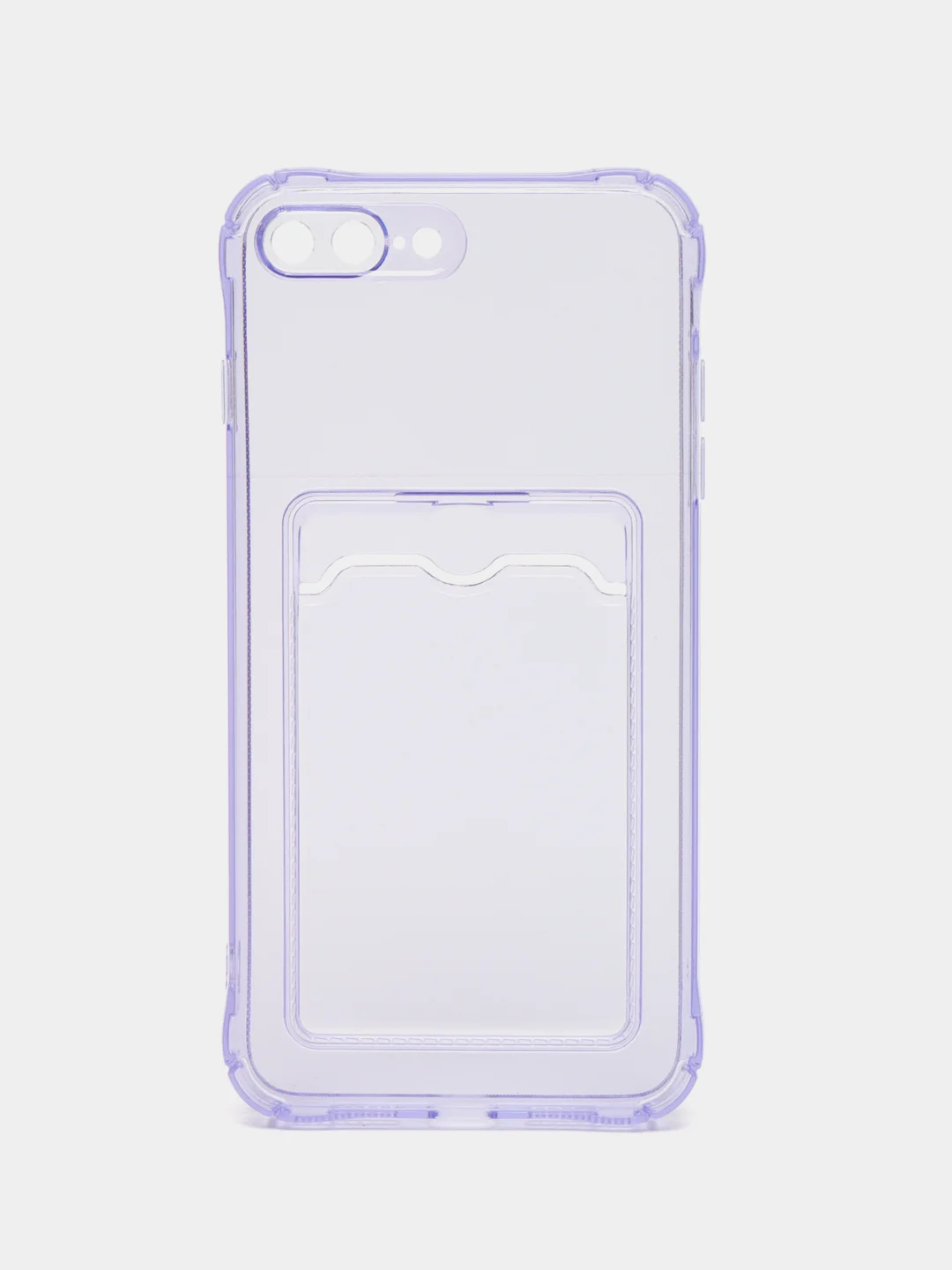 Лавандовый чехол для iPhone 7/8 Plus/XR/11/12/13/Pro/Pro Max, силиконовый, с карманом для карт