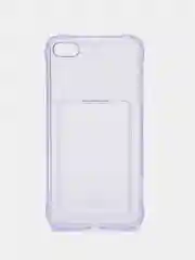 Лавандовый чехол для iPhone 7/8 Plus/XR/11/12/13/Pro/Pro Max, силиконовый, с карманом для карт
