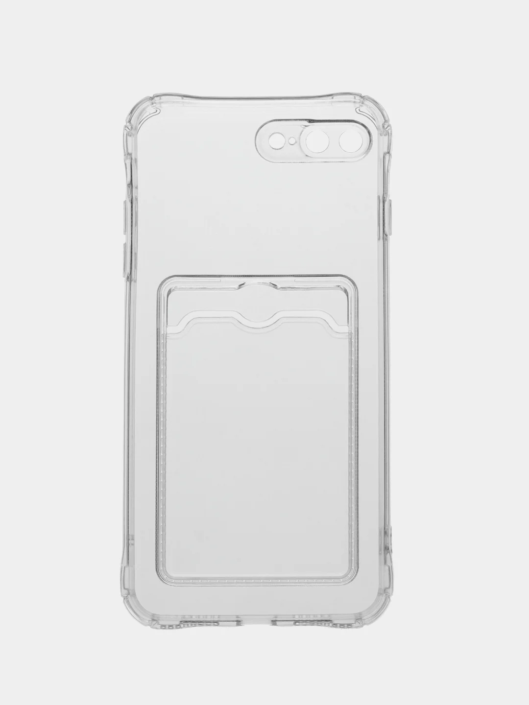 Прозрачный чехол для iPhone 7/8 Plus/XR/11/12/13/Pro/Pro Max, силиконовый, с карманом для карт
