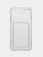 Прозрачный чехол для iPhone 7/8 Plus/XR/11/12/13/Pro/Pro Max, силиконовый, с карманом для карт