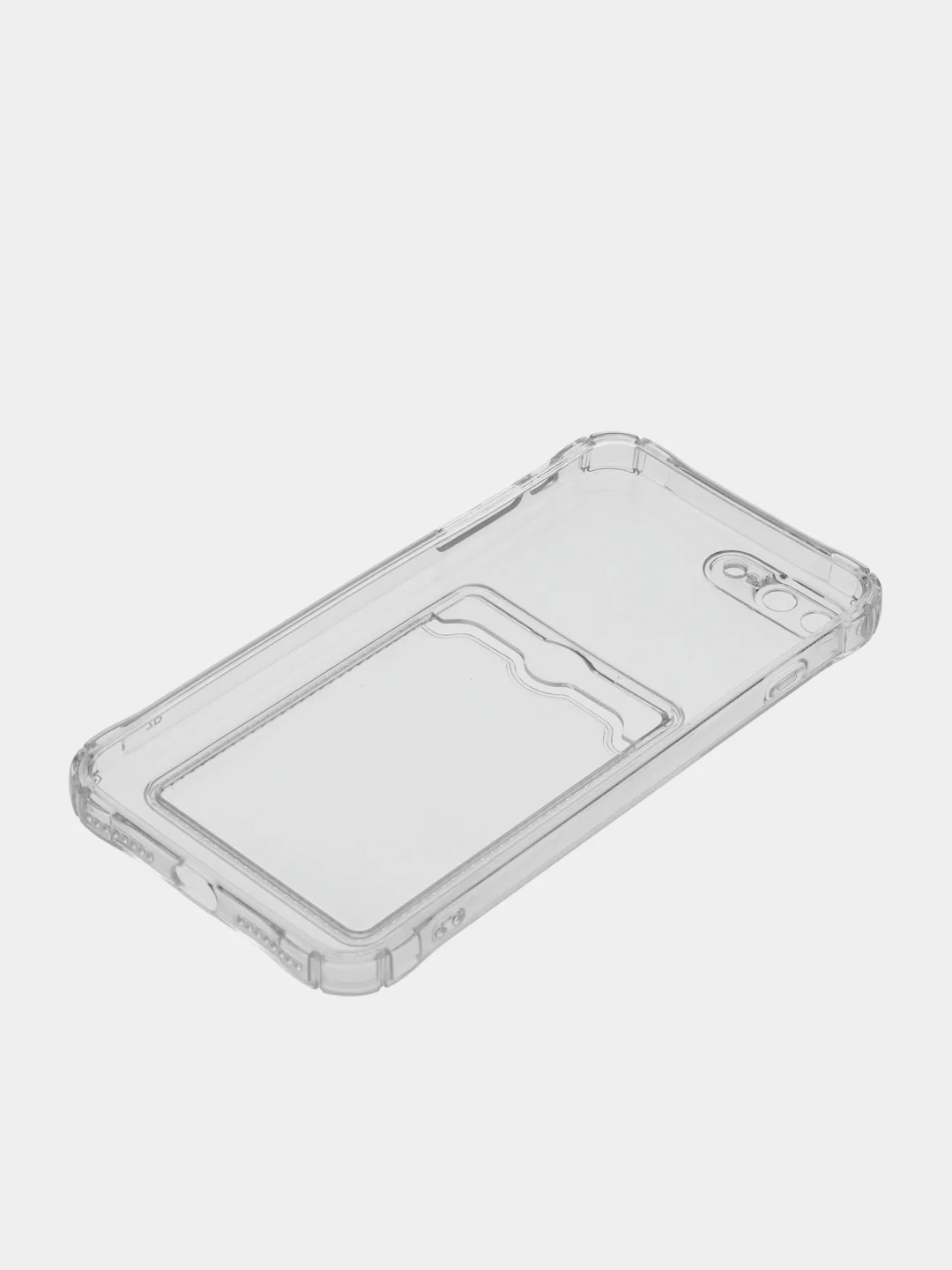 Прозрачный чехол для iPhone 7/8 Plus/XR/11/12/13/Pro/Pro Max, силиконовый, с карманом для карт