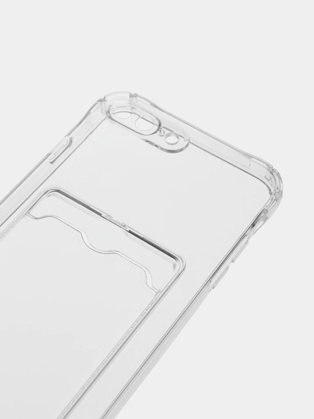 Прозрачный чехол для iPhone 7/8 Plus/XR/11/12/13/Pro/Pro Max, силиконовый, с карманом для карт