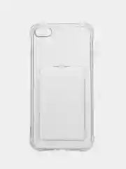 Прозрачный чехол для iPhone 7/8 Plus/XR/11/12/13/Pro/Pro Max, силиконовый, с карманом для карт