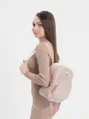 Розовый рюкзак женский, объемный, 2 кармана, 4 цвета