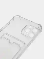 Прозрачный чехол для iPhone XR, 11, 12, 13, Pro, Pro Max, прозрачный силикон, с карманом для карт