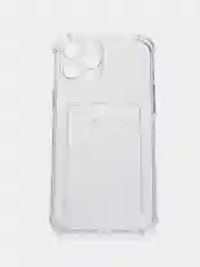 Прозрачный чехол для iPhone XR, 11, 12, 13, Pro, Pro Max, прозрачный силикон, с карманом для карт