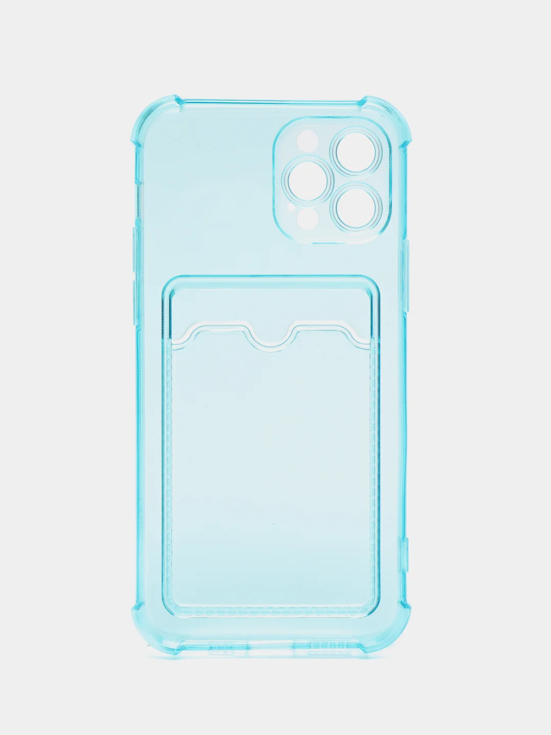 Бирюзовый чехол для iPhone 12 Pro, с карманом для карт