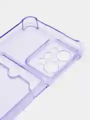Лавандовый чехол противоударный для Realme C31 (Реалми С31), прозрачный, с карманом для карты